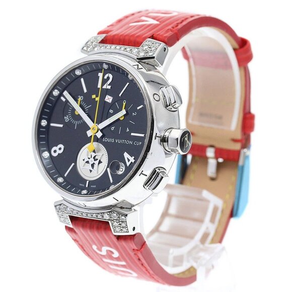 LOUIS VUITTON Tambour Lovely Cup Q11BK 12P lug diamond Quartz Men's Watch - Picture 1 of 12